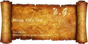 Woog Géza névjegykártya