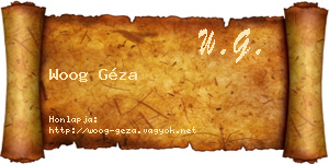 Woog Géza névjegykártya