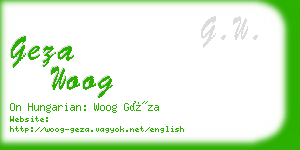 geza woog business card